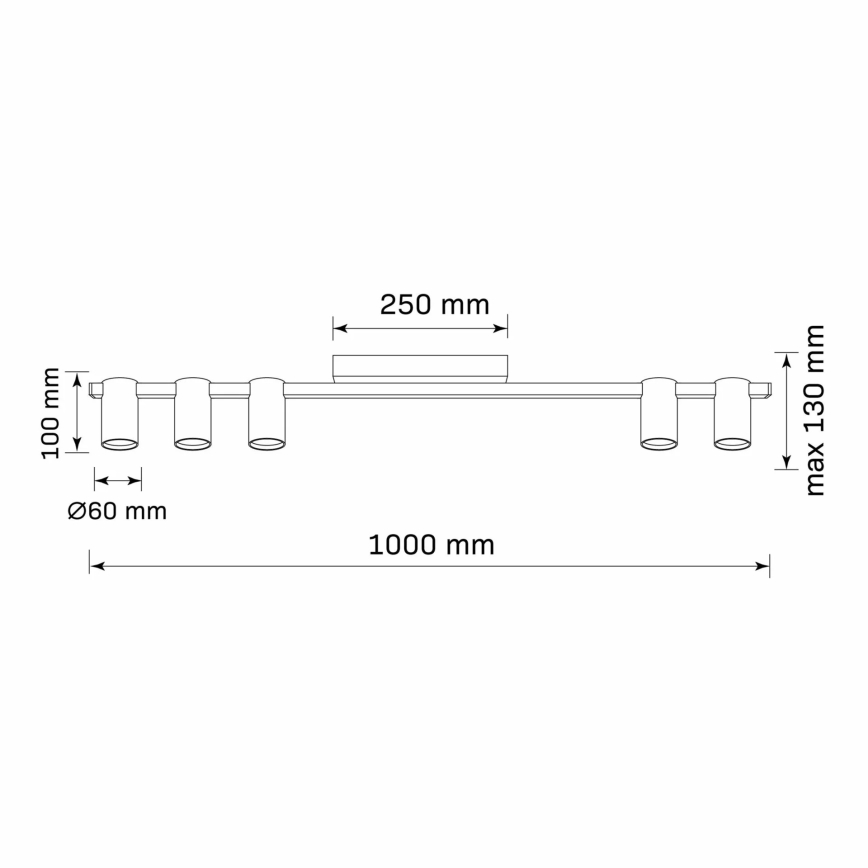 Bodové svítidlo MARIBEL 5xGU10/10W/230V černá