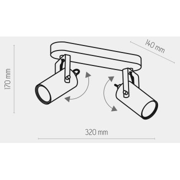 Bodové svítidlo REDO 2xGU10/10W/230V černá