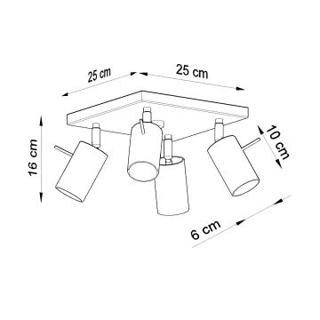 Brilagi -  LED Bodové svítidlo ASMUS 4xGU10/7W/230V černá