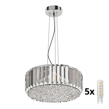 Brilagi - LED Křišťálový lustr na lanku GLAMOUR 5xG9/42W/230V