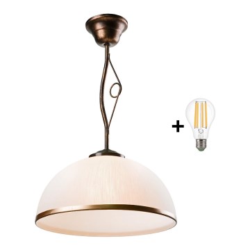 Brilagi - LED Lustr na tyči ANTICO 1xE27/60W/230V bronz patina