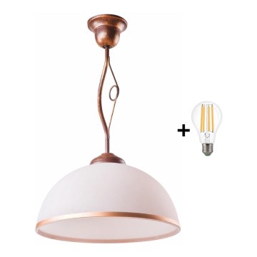 Brilagi - LED Lustr na tyči ANTICO 1xE27/60W/230V bronz patina