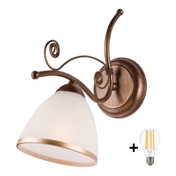 Brilagi - LED Nástěnné svítidlo ANTICO 1xE27/60W/230V bronz patina