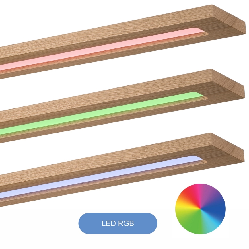 Brilagi - LED RGBW Stmívatelný panel WOODY FRAME LED/34W/230V 2700-6500K dub + dálkové ovládání