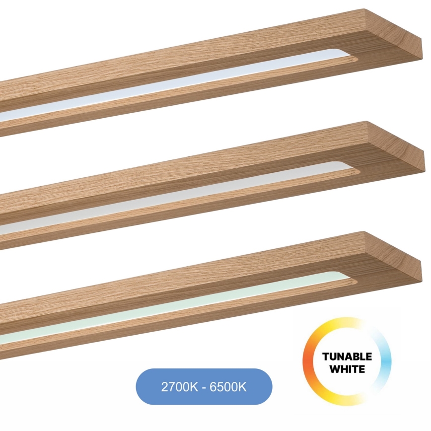 Brilagi - LED RGBW Stmívatelný panel WOODY FRAME LED/34W/230V 2700-6500K dub + dálkové ovládání