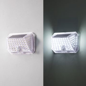 Brilagi - LED Solární nástěnné svítidlo se senzorem WALLIE LED/4W/5,5V 6500K IP64 stříbrná