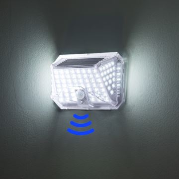 Brilagi - LED Solární nástěnné svítidlo se senzorem WALLIE LED/4W/5,5V 6500K IP64 stříbrná