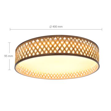 Brilagi - LED Stmívatelné stropní svítidlo CAMILA LED/48W/230V 3000-6500K bambus pr. 40 cm + dálkové ovládání