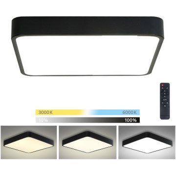 Brilagi - LED Stmívatelné stropní svítidlo POOL LED/36W/230V 3000-6000K 40x40 cm černá + dálkové ovládání