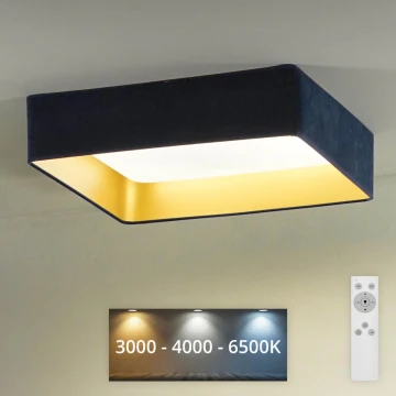 Brilagi - LED Stmívatelné stropní svítidlo VELVET SQUARE LED/24W/230V 3000/4000/6500K + dálkové ovládání tmavě modrá