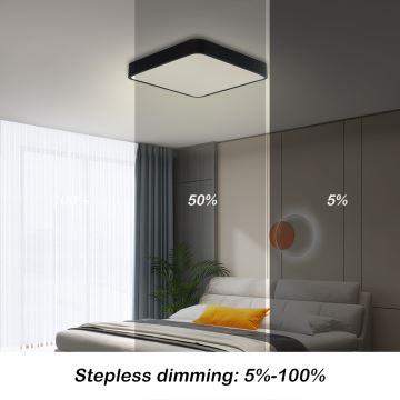 Brilagi - LED Stmívatelné stropní svítidlo POOL LED/36W/230V 3000-6000K 40x40 cm černá + dálkové ovládání