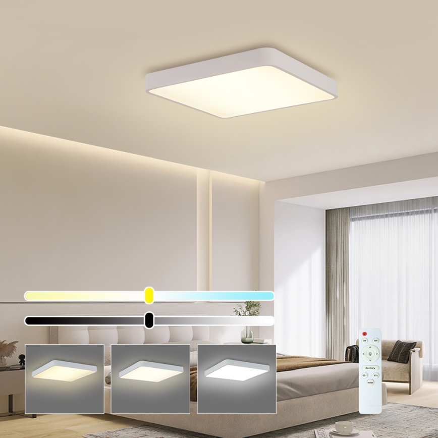 Brilagi - LED Stmívatelné stropní svítidlo POOL LED/48W/230V 3000-6000K 50x50 cm bílá + dálkové ovládání