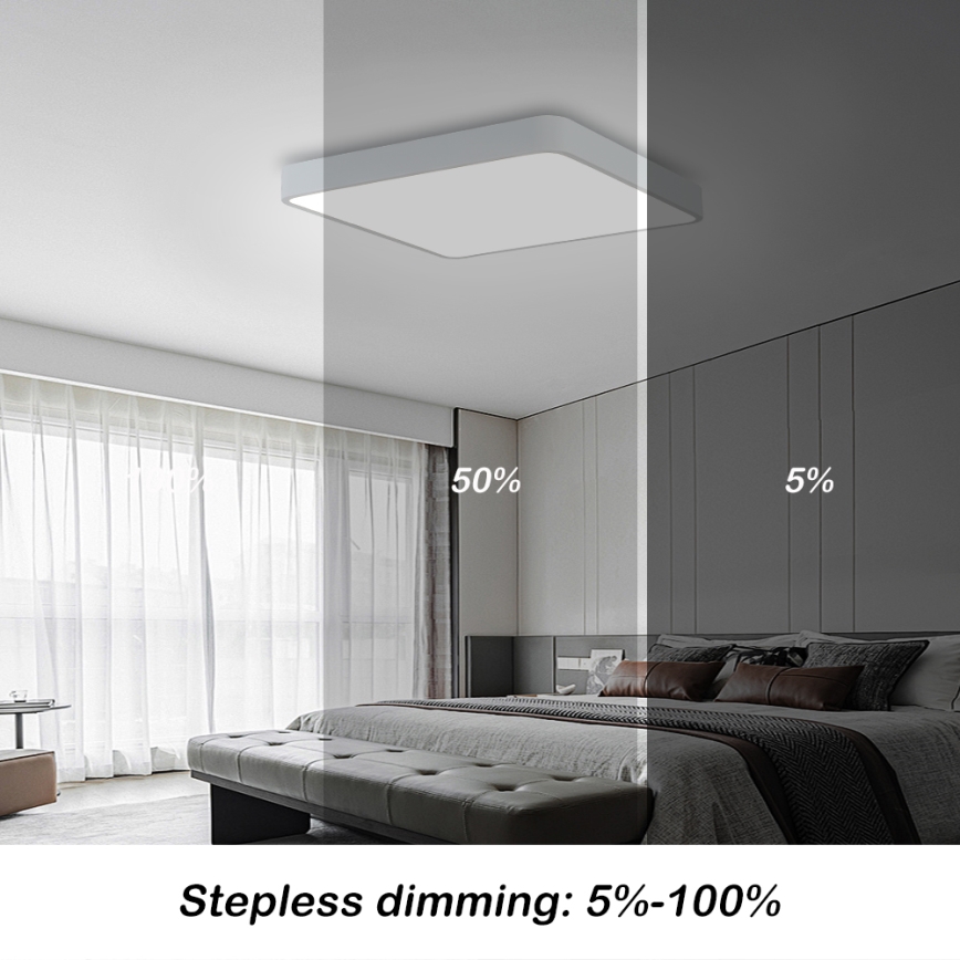 Brilagi - LED Stmívatelné stropní svítidlo POOL LED/48W/230V 3000-6000K 50x50 cm bílá + dálkové ovládání