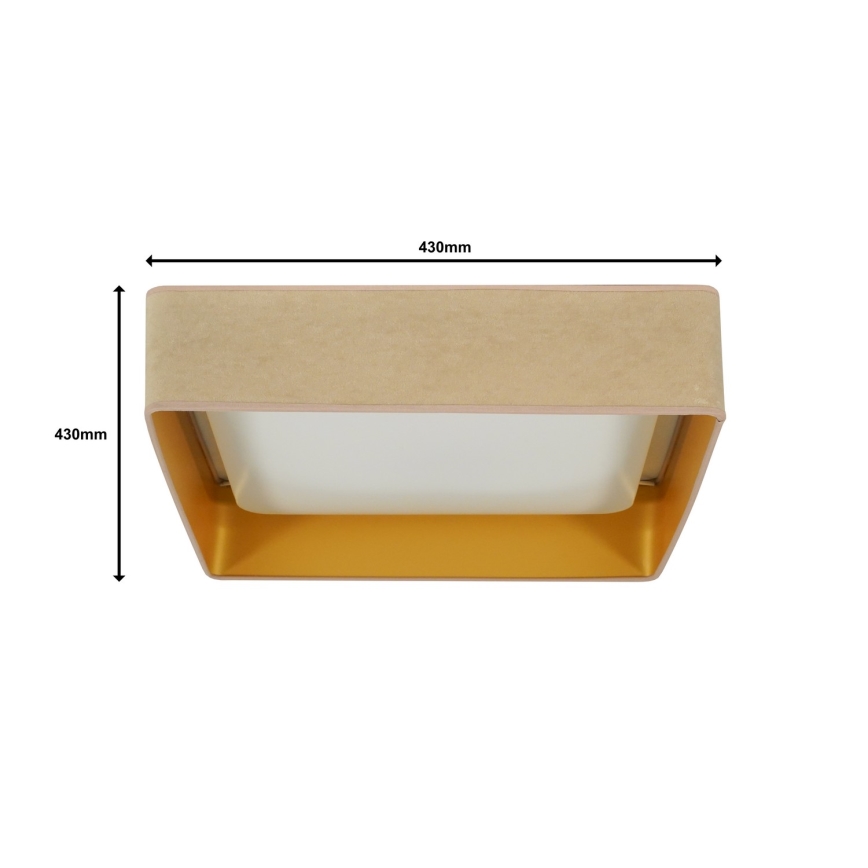 Brilagi - LED Stmívatelné stropní svítidlo VELVET SQUARE LED/24W/230V 3000/4000/6500K + dálkové ovládání béžová