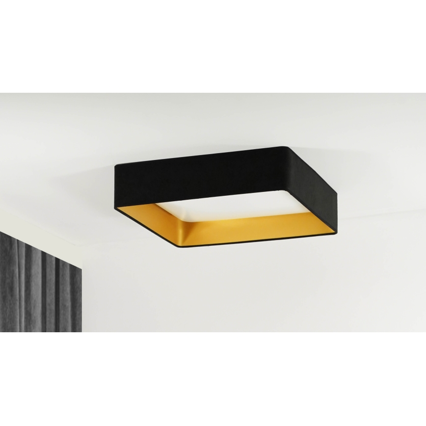 Brilagi - LED Stmívatelné stropní svítidlo VELVET SQUARE LED/24W/230V 3000/4000/6500K + dálkové ovládání černá