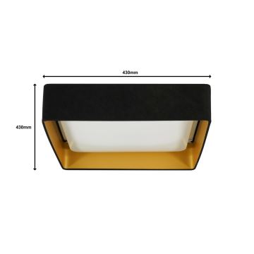 Brilagi - LED Stmívatelné stropní svítidlo VELVET SQUARE LED/24W/230V 3000/4000/6500K + dálkové ovládání černá