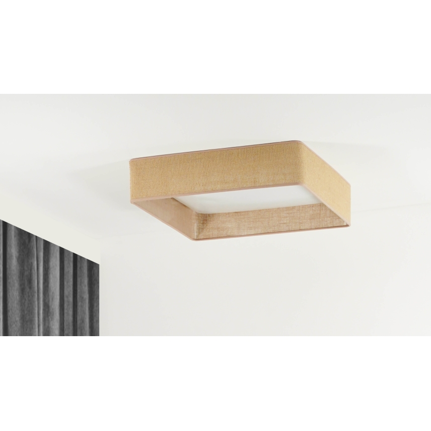 Brilagi - LED Stmívatelné stropní svítidlo VELVET SQUARE LED/24W/230V 3000/4000/6500K + dálkové ovládání hnědá