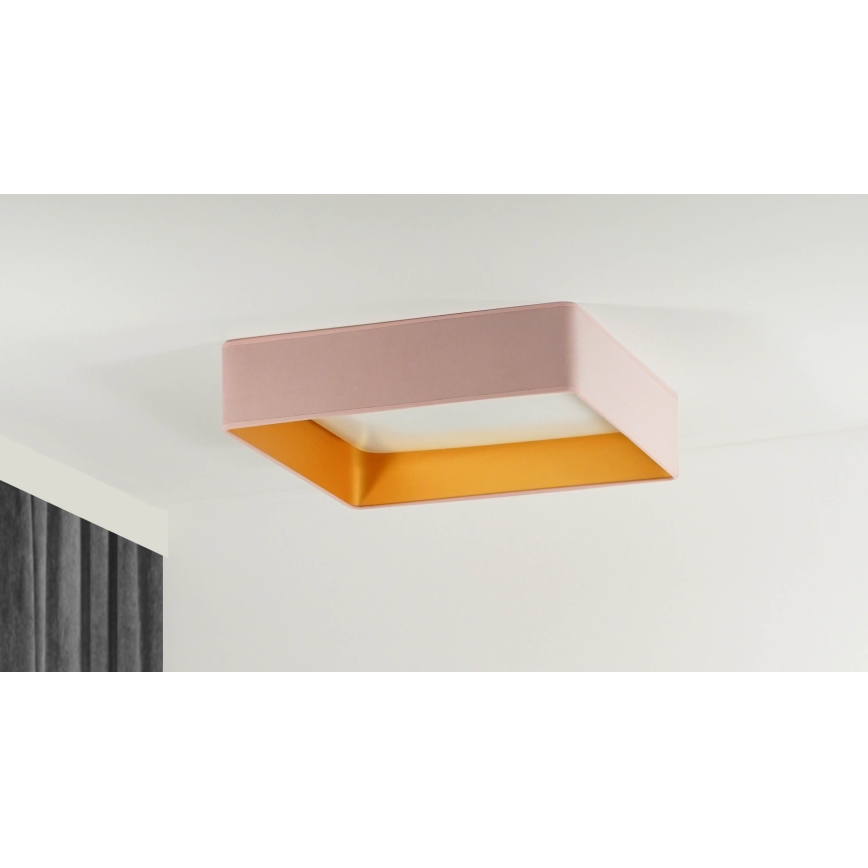 Brilagi - LED Stmívatelné stropní svítidlo VELVET SQUARE LED/24W/230V 3000/4000/6500K + dálkové ovládání růžová