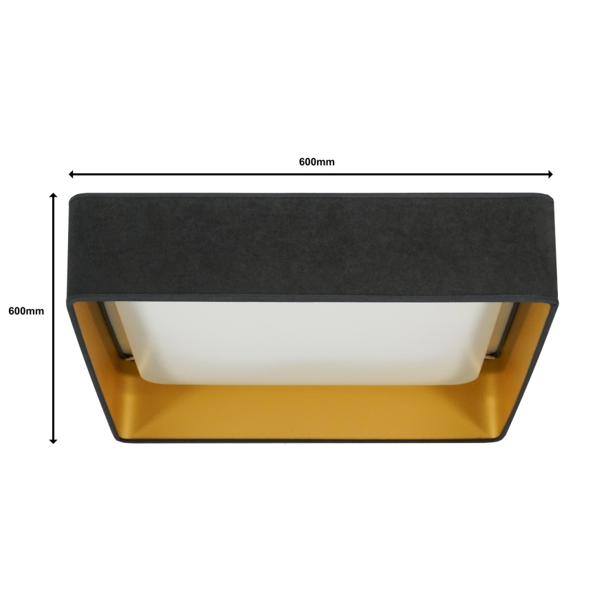 Brilagi - LED Stmívatelné stropní svítidlo VELVET SQUARE SMART LED/36W/230V 2700-6500K Wi-Fi Tuya + dálkové ovládání šedá