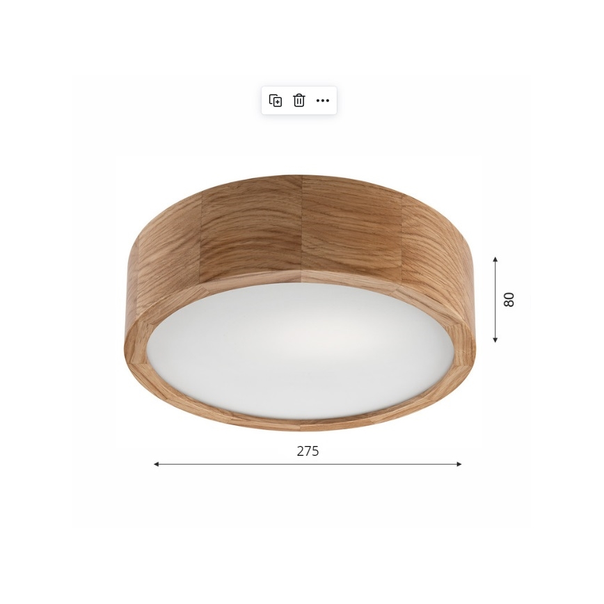 Brilagi - LED Stropní svítidlo CARVALHO 1xE27/60W/230V dub pr. 27,5 cm