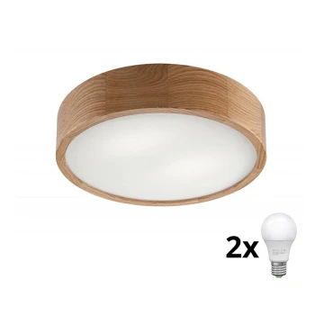 Brilagi - LED Stropní svítidlo CARVALHO 2xE27/60W/230V dub pr. 37,5 cm