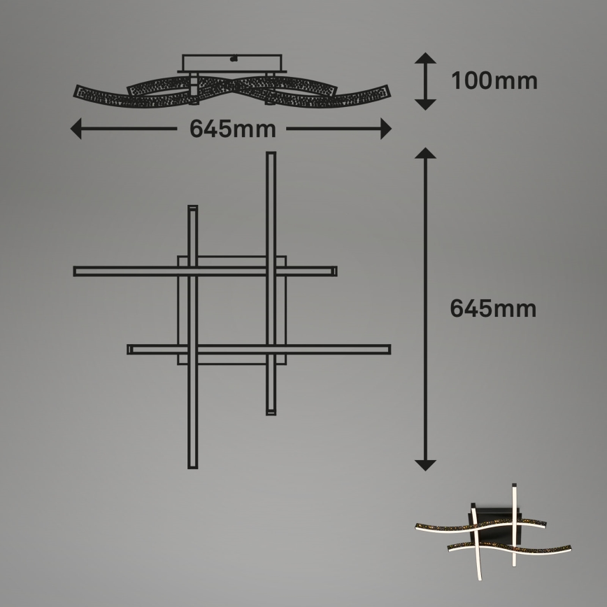 Brilo - LED Přisazený lustr REY 4xLED/6W/230V černá