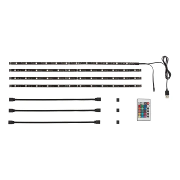 Brilo - LED RGBW Stmívatelný pásek pro TV 3m LED/2,5W/USB + dálkové ovládání