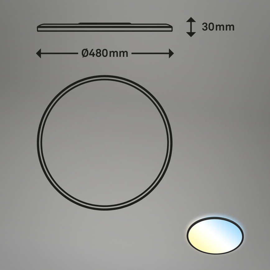 Brilo - LED Stmívatelné stropní svítidlo SLIM LED/31W/230V 2700-6500K + dálkové ovládání