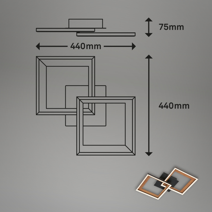 Brilo - LED Stmívatelný přisazený lustr FRAME 2xLED/11W/230V