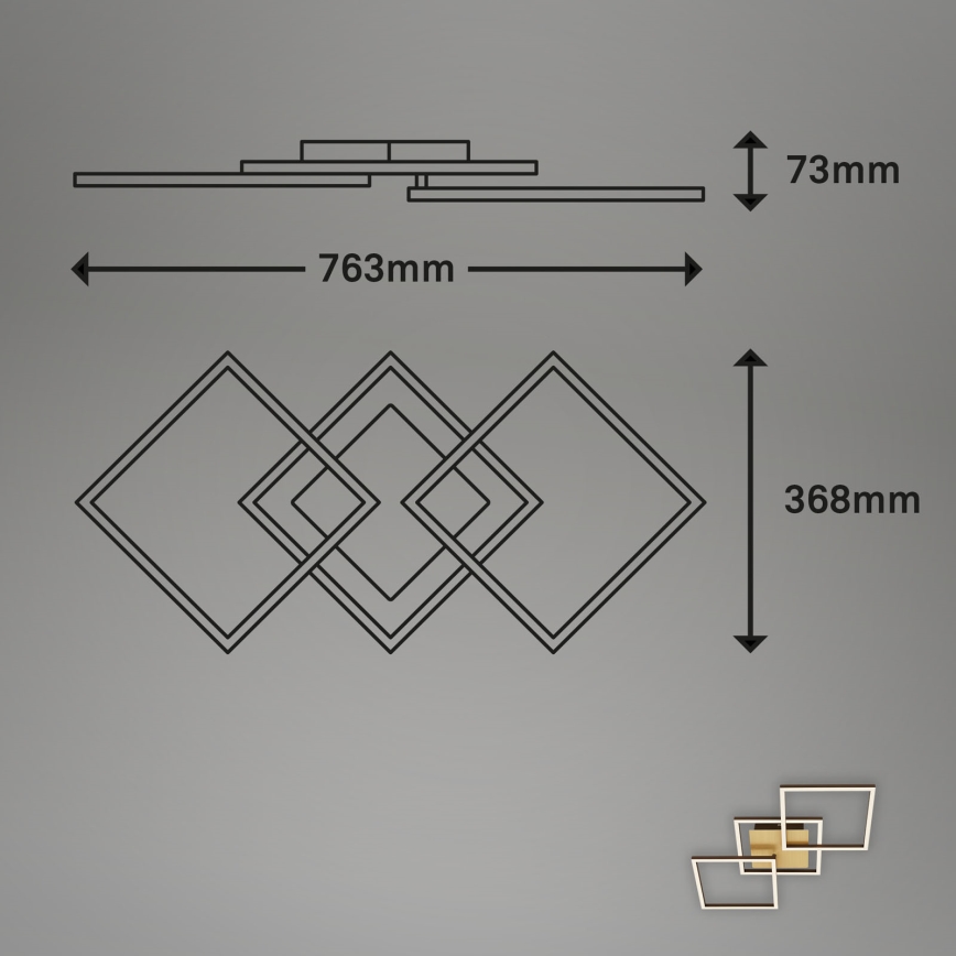 Brilo - LED Stmívatelný přisazený lustr FRAME LED/30W/230V