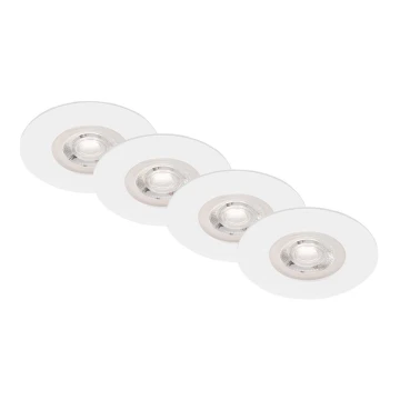 Brilo - SADA 4x LED Koupelnové podhledové svítidlo LED/4,9W/230V IP44 bílá