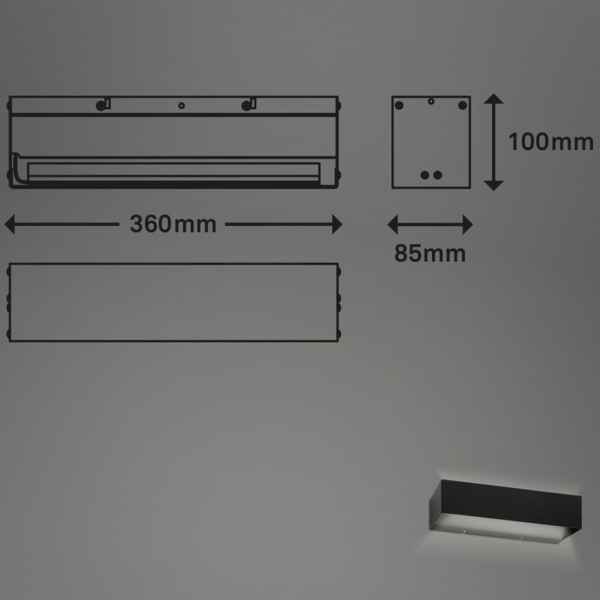 Briloner 2204-015 - LED Venkovní nástěnné svítidlo LED/8W/230V IP44 černá