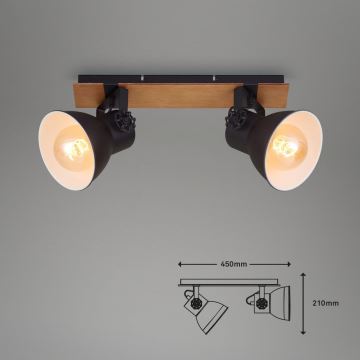 Briloner 2742-025 - Bodové svítidlo SPOTLIGHT 2xE27/40W/230V černá/hnědá