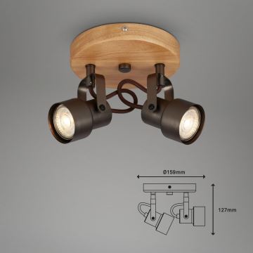 Briloner 2872-025R - LED Bodové svítidlo SPOTLIGHT 2xGU10/5W/230V hnědá