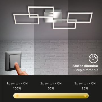 Briloner 3091-018 - LED Stmívatelné stropní svítidlo FRAME LED/30W/230V chrom