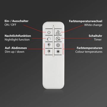 Briloner 3640-012 - LED Stmívatelné stropní svítidlo LED/25W/230V 2700-6500K + dálkové ovládání