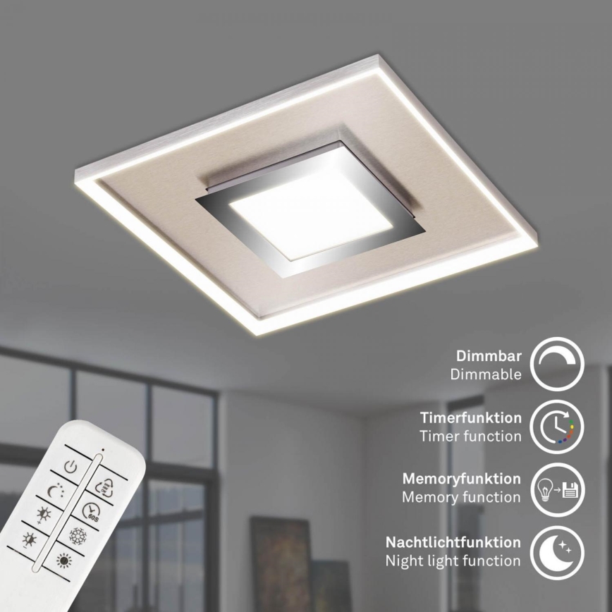 Briloner 3641-012 - LED Stmívatelné stropní svítidlo FRAME LED/30W/230V 2700-6500K chrom + dálkové ovládání