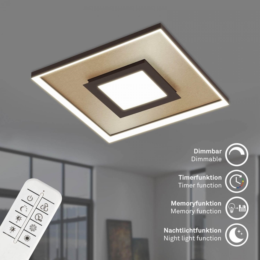 Briloner 3641-017 - LED Stmívatelné stropní svítidlo FRAME LED/30W/230V 2700-6500K zlatá + dálkové ovládání