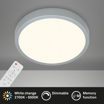 Briloner 3704-014-LED Stmívatelné stropní svítidlo RUNA LED/22W/230V 2700-6500K stříbrná + dálkové ovládání