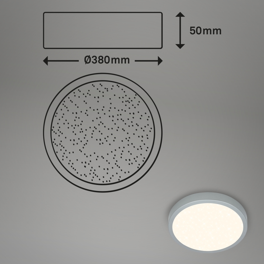 Briloner 3704-014-LED Stmívatelné stropní svítidlo RUNA LED/22W/230V 2700-6500K stříbrná + dálkové ovládání