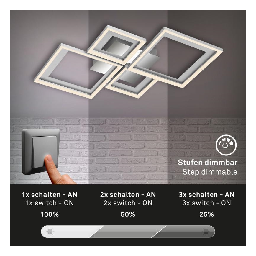 Briloner 3727-019 - LED Stmívatelné stropní svítidlo FRAME LED/38W/230V