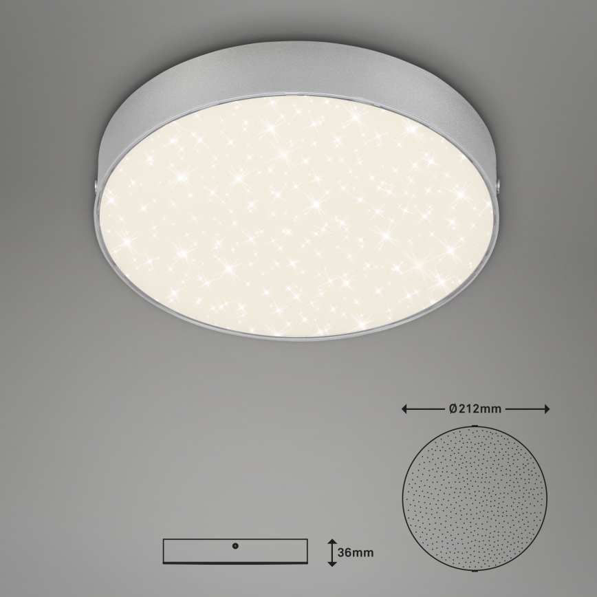 Briloner 7073-414 - LED Stropní svítidlo STAR SKY LED/16W/230V 4000K pr. 21 cm stříbrná