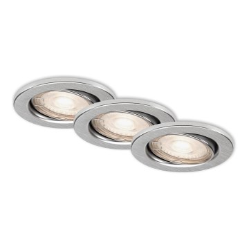 Briloner 7144-039 - Sada 3x LED Koupelnové podhledové svítidlo SLIDE 1xGU10/4W/230V IP23