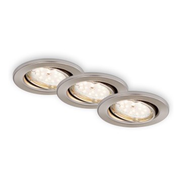 Briloner 7219-032 - SADA 3x LED Stmívatelné koupelnové podhledové svítidlo 1xGU10/5W/230V IP23