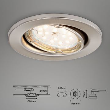 Briloner 7219-032 - SADA 3x LED Stmívatelné koupelnové podhledové svítidlo 1xGU10/5W/230V IP23