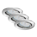 Briloner 7219-038 - SADA 3x LED Stmívatelné koupelnové podhledové svítidlo 1xGU10/5W/230V IP23