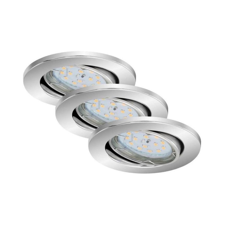 Briloner 7219-038 - SADA 3x LED Stmívatelné koupelnové podhledové svítidlo 1xGU10/5W/230V IP23