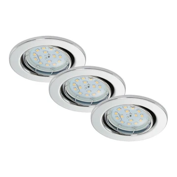 Briloner 7220-038 - SADA 3x LED Koupelnové podhledové svítidlo FIT 1xGU10/5W/230V