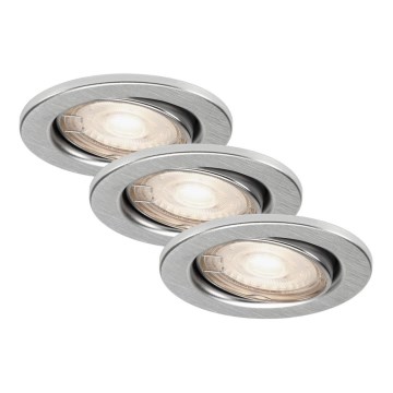 Briloner 7277-039 - SADA 3x LED Stmívatelné koupelnové podhledové svítidlo 1xGU10/5W/230V IP23