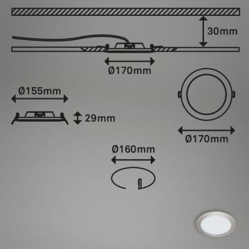 Briloner 7286-016 - LED Koupelnové podhledové svítidlo LED/12W/230V IP44